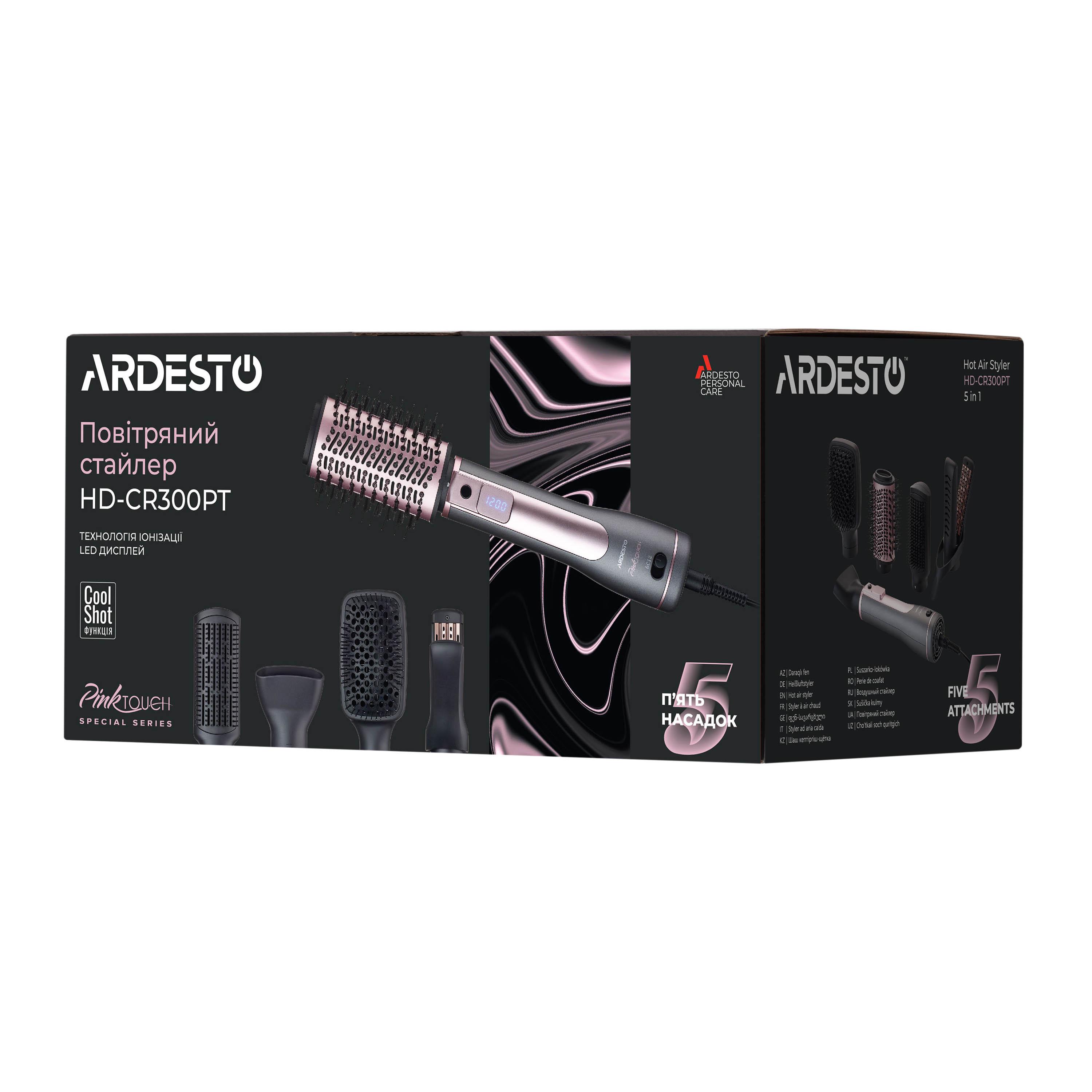 Стайлер 5в1 Ardesto Brush Pink Touch HD-CR300 - фото 18