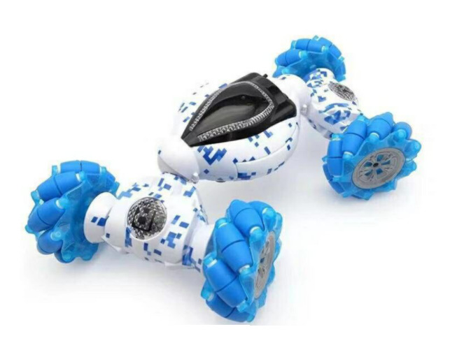 Іграшка на радіокеруванні SUNROZ Storm Car трюкових автомобіль з двома ходами Біло-Блакитний (SUN8293)