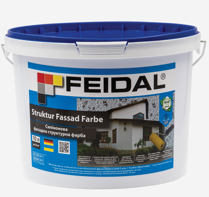 Фарба фасадна силіконова структурна Feidal Struktur Fassad Farbe 10 л - фото 1 Фарба фасадна силіконова структурна Feidal Struktur Fassad Farbe 10 л - фото 1