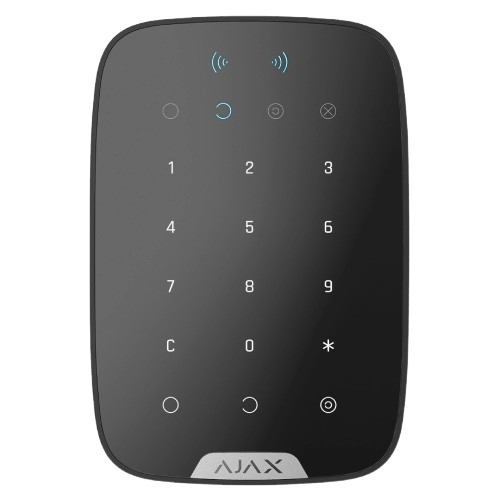 Клавиатура беспроводная с поддержкой защищенных карт и брелоков Ajax Superior Keypad Plus Jeweller до 1700 м Черный (9bf585b8)