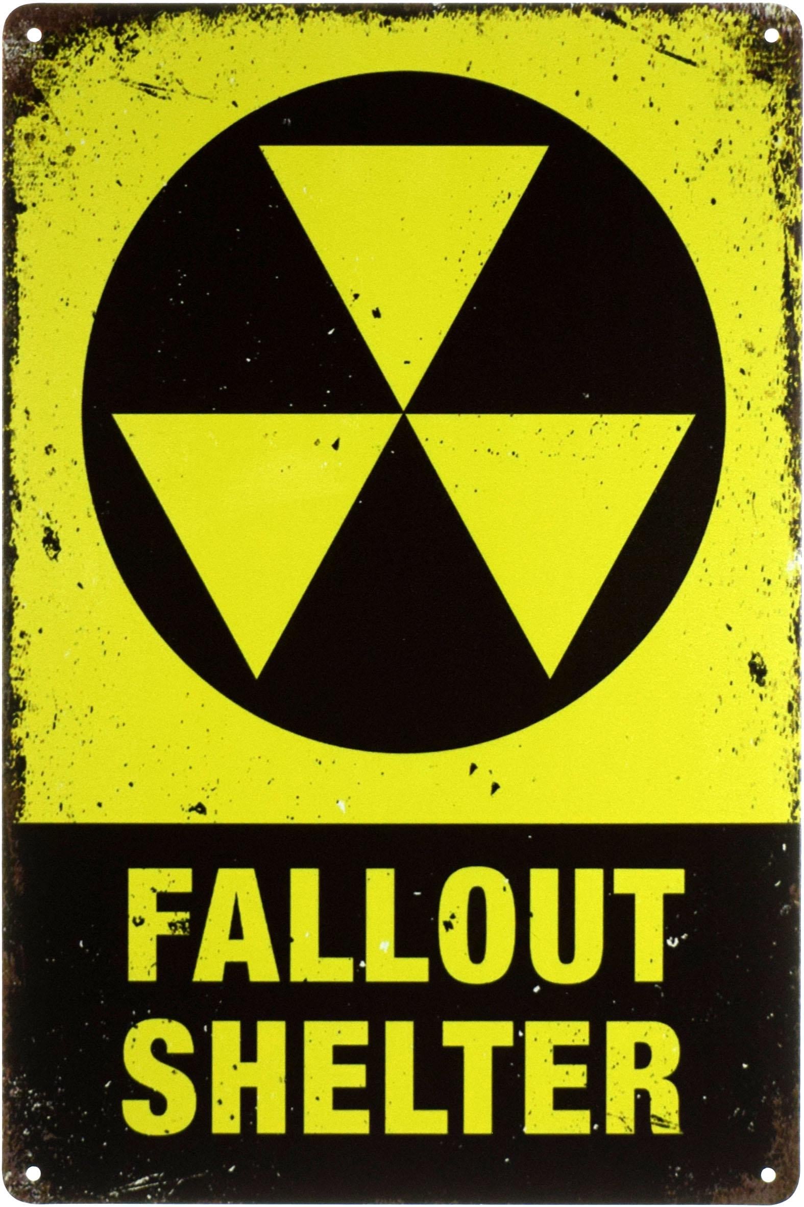Табличка металлическая Fallout Shelter 20x30 см