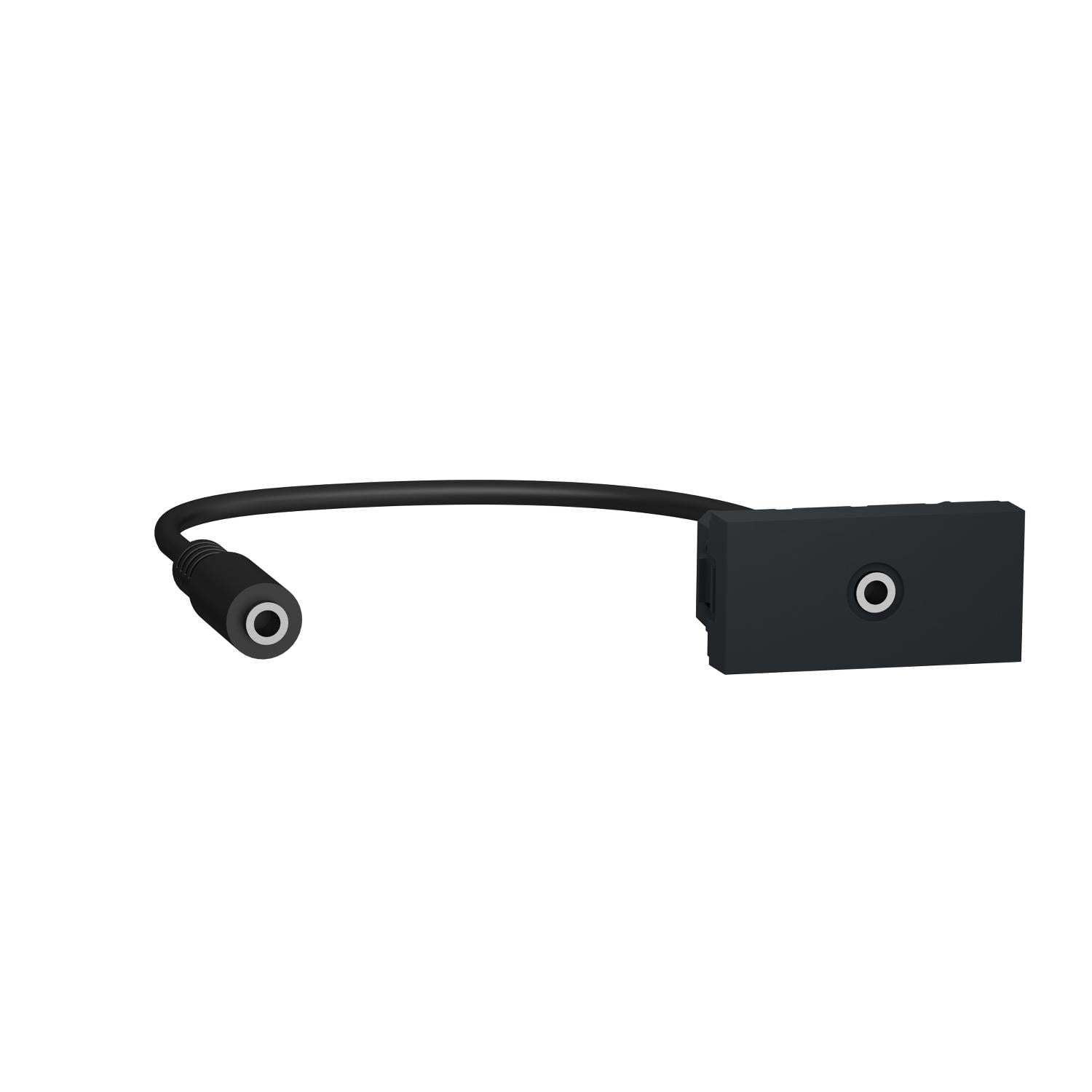 Розетка mini-Jack Schneider Electric Unica New 1 модуль Антрацитовый (NU343354)