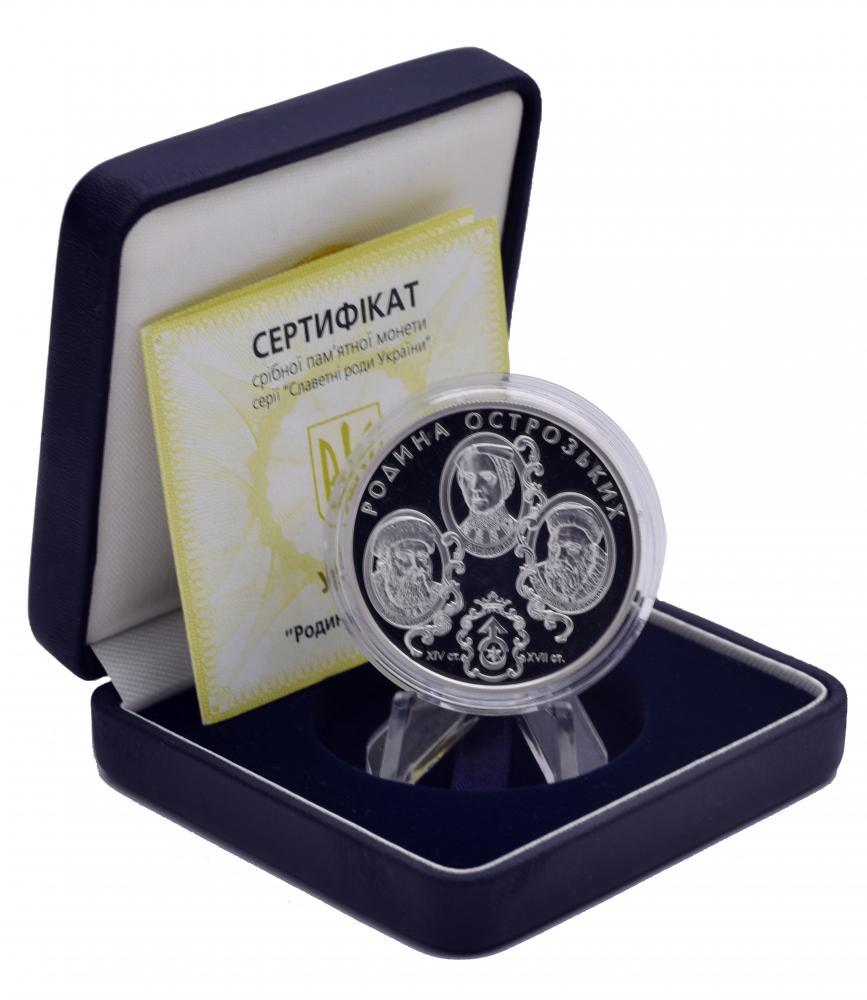 Коллекционная монета Украина 10 гривен 2004 Серебро Proof Семья Острожских