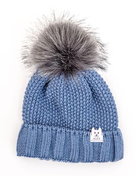 Шапка детская для мальчиков Дог D852 флис 46-50 см Голубой