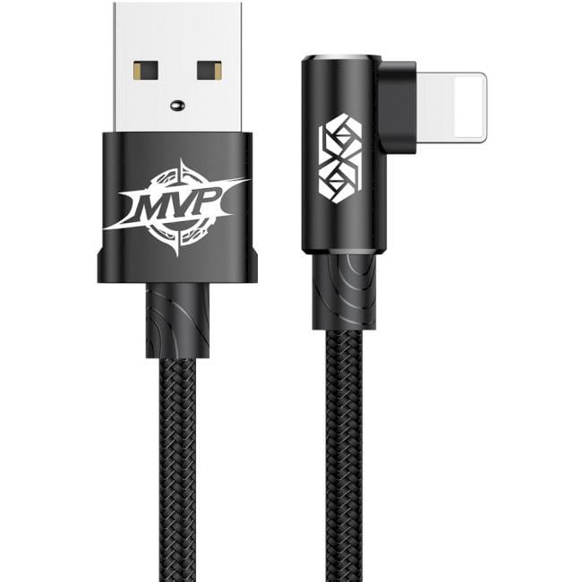 Кабель зарядный BASEUS Lightning MVP Elbow Type Cable USB/Lightning Black 1 м (CALMVP-01)