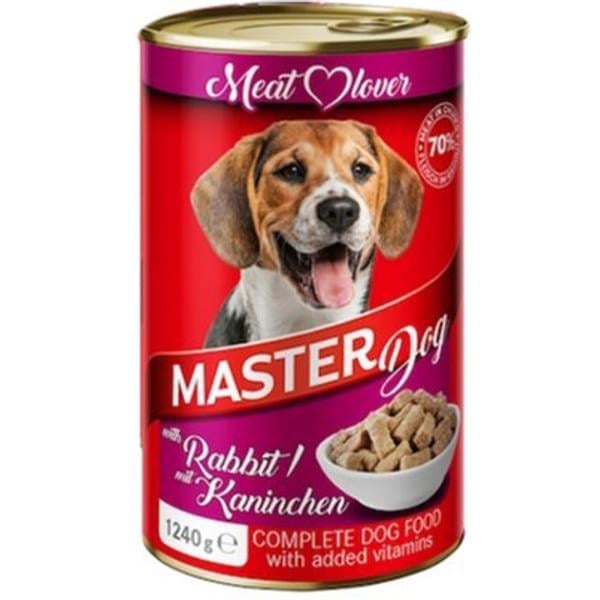 Консерва для собак Masterdog Кролик ж/б 70% мяса 1240 г (23253309)