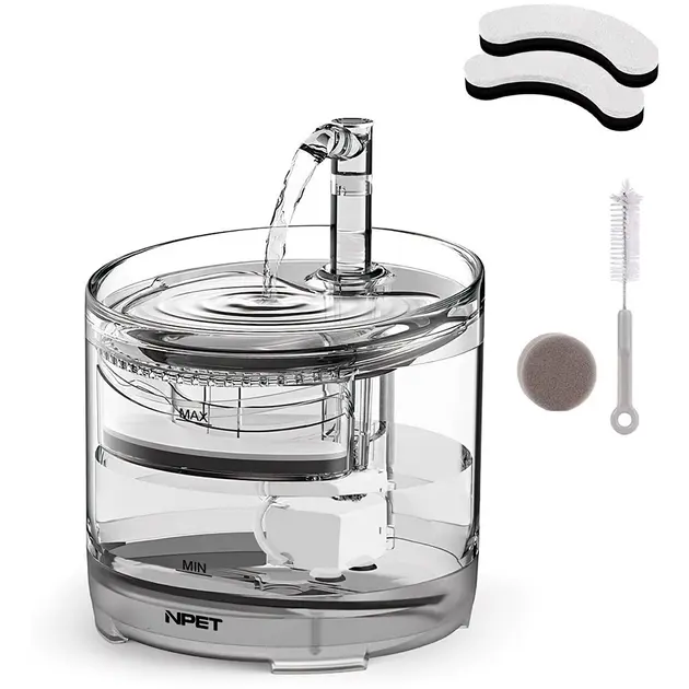 Напувалка для котів та собак NPET WF050TP 1.5L з фільтром Прозорий (29666950)