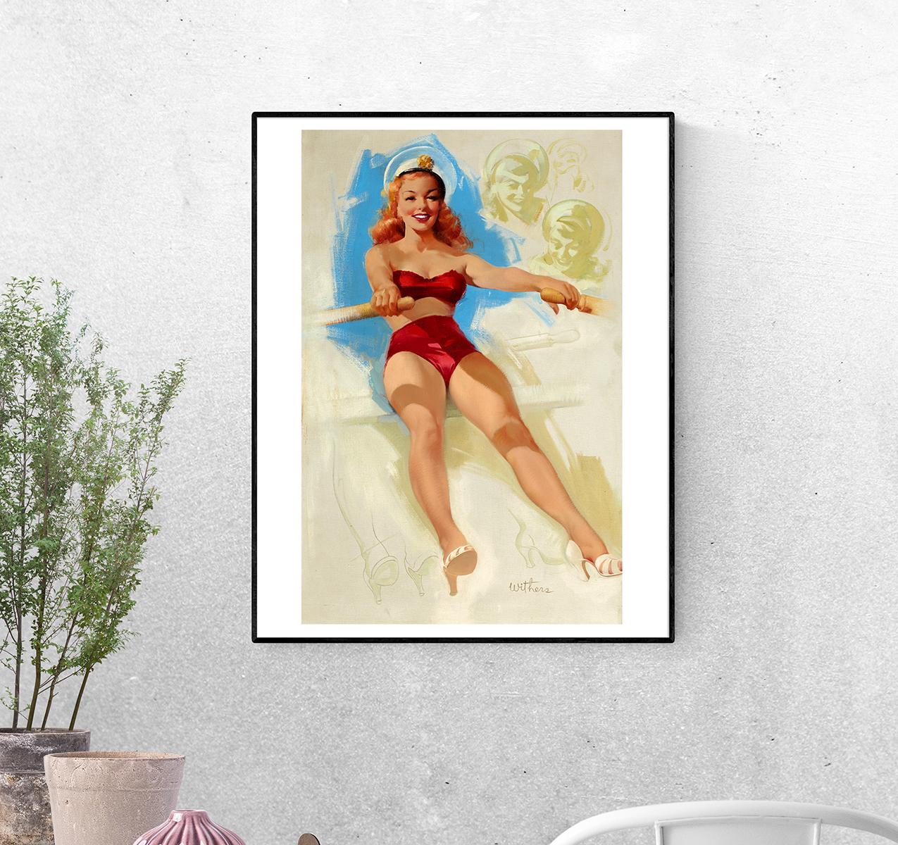 Постер Девушка в лодке. Тед Уизерс формат А-4 (pin_up010172_Poster)