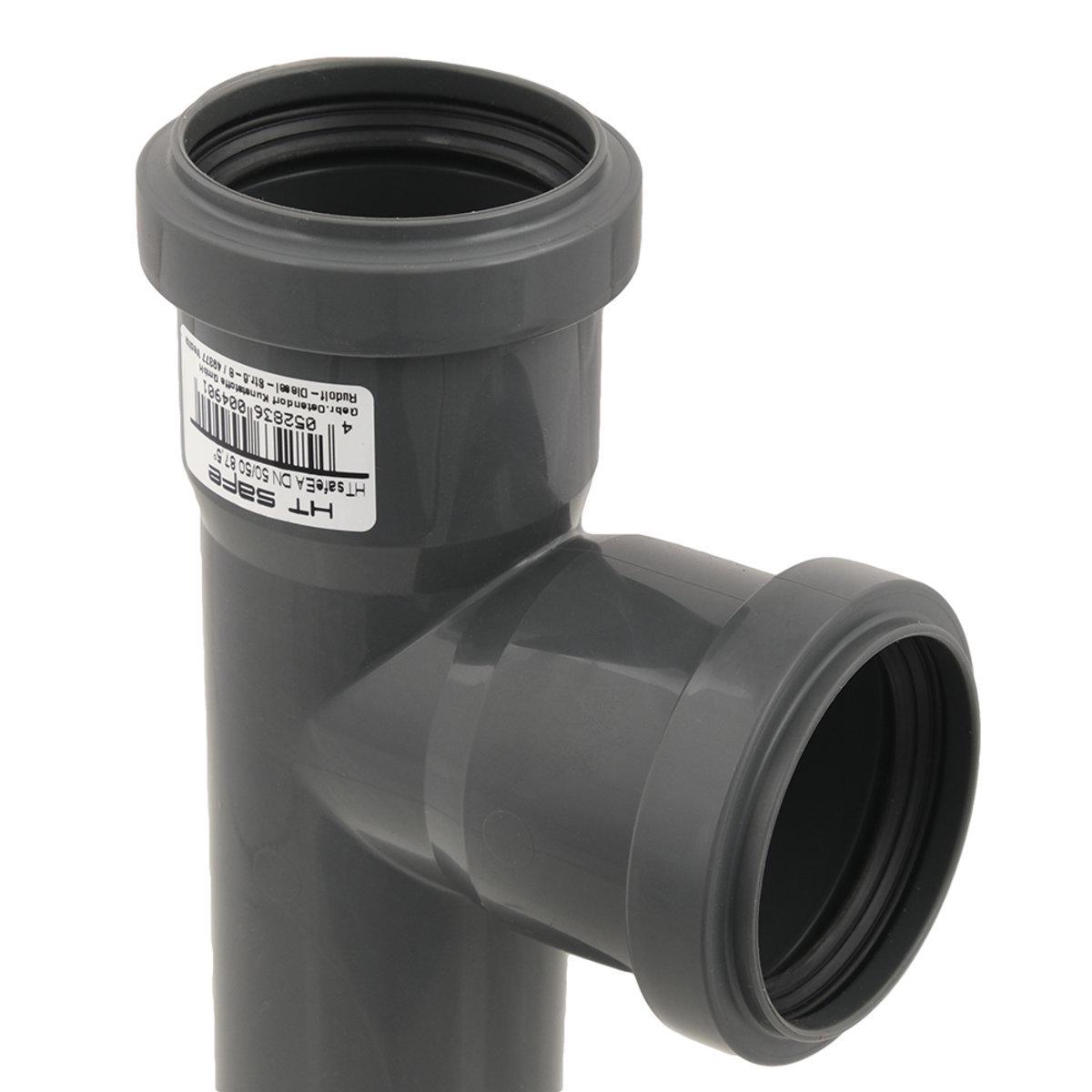 Трійник каналізаційний внутрішній Ostendorf HT Safe Ф 50 мм 87° (70570) - фото 3
