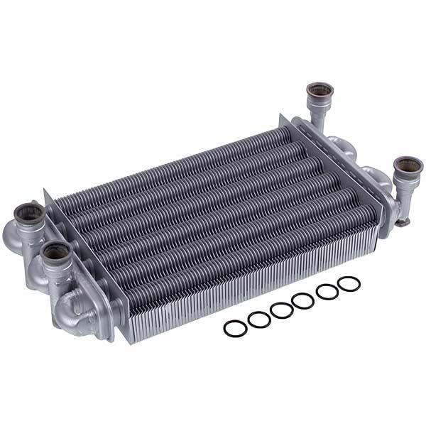Теплообменник битермический для газового котла Baxi Main Four/Westen Quasar Plus/Roca Neobit 616170 (00000049200)