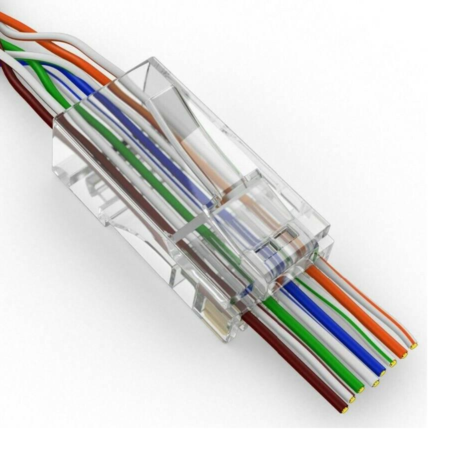 Конектор Merlion RJ-45 8P8C UTP Cat-5 для наскрізного підключення 50 шт. (39649)