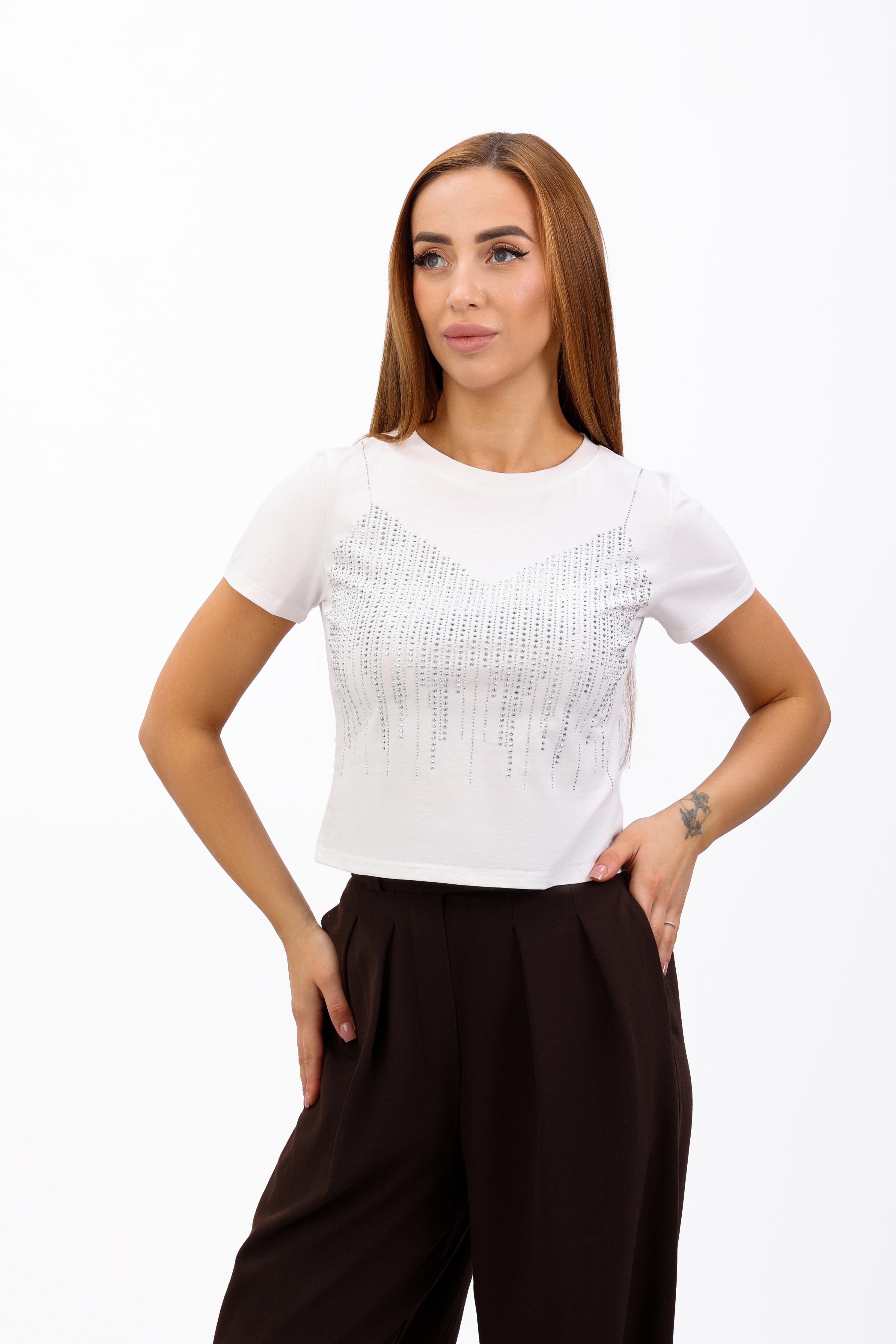 Футболка женская Where Uwear 347249 с декором OS Белый (347249_One size)