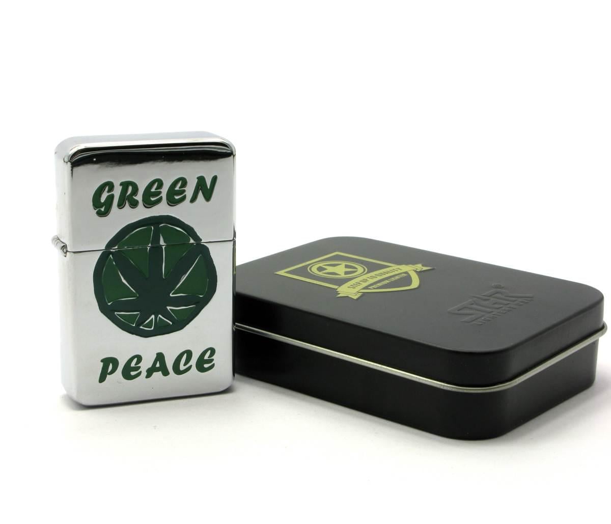 Зажигалка бензиновая Green Peace в подарочной упаковке (32161644)