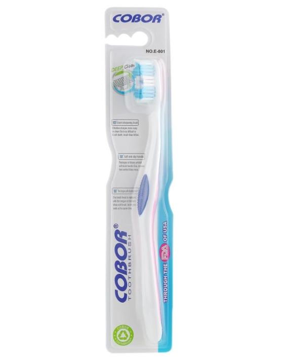 Зубна щітка Cobor New soft середня з гумовим рівнем пучків щетини (6948122308014) - фото 1