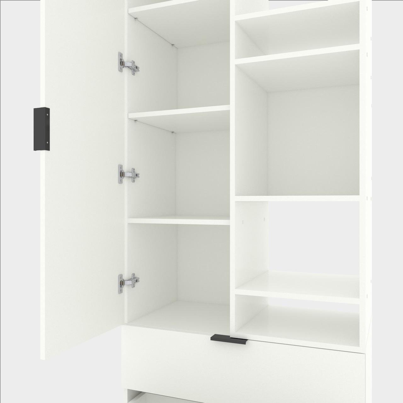 Шкаф Metkas Home A001R ЛДСП 800x420x2300 мм Белый Снег - фото 4