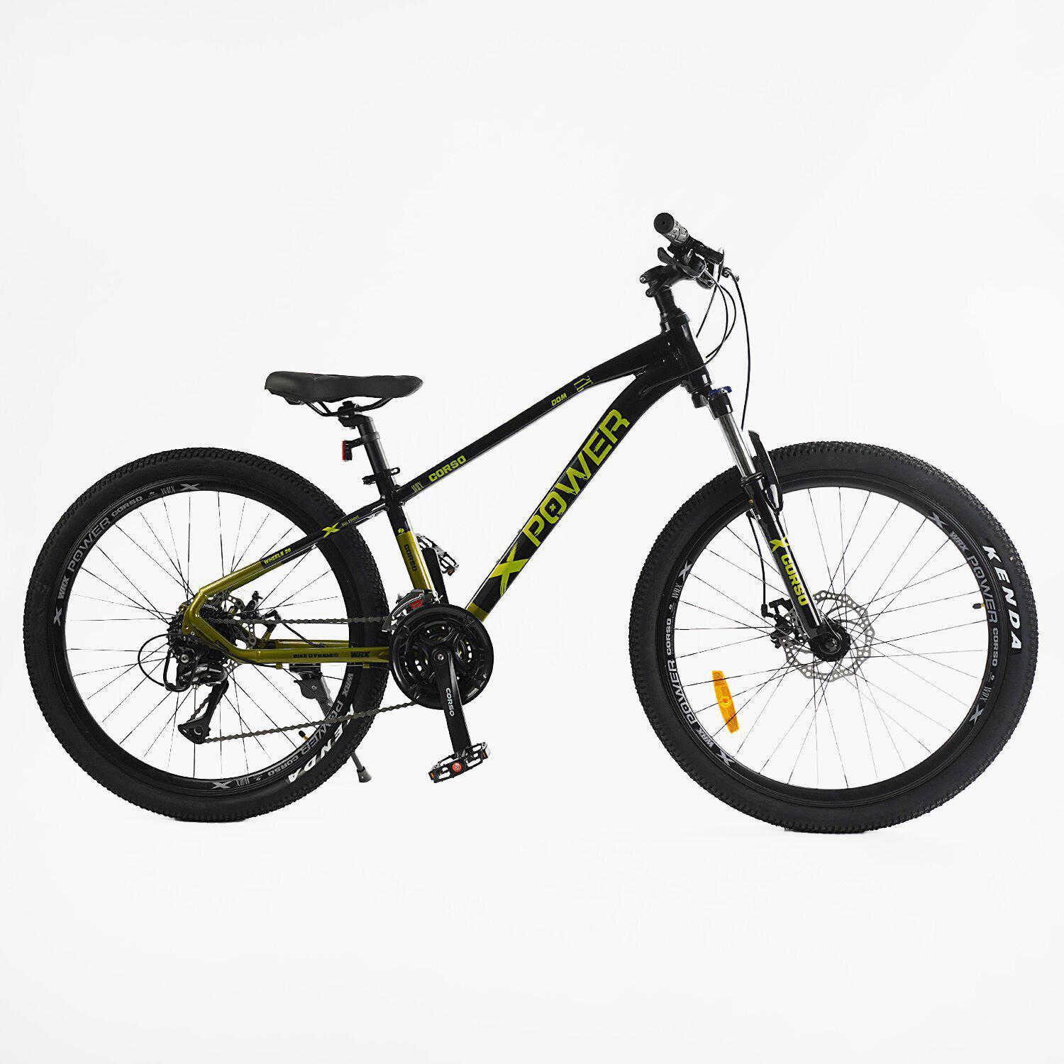 Велосипед горный Corso X-Power алюминиевый 26"/13" Черно-зеленый (791500336)