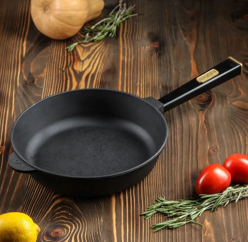 Сковорода чугунная Brizoll Optima с деревянной ручкой Black 280х60 мм - фото 7 Сковорода чугунная Brizoll Optima с деревянной ручкой Black 280х60 мм - фото 7