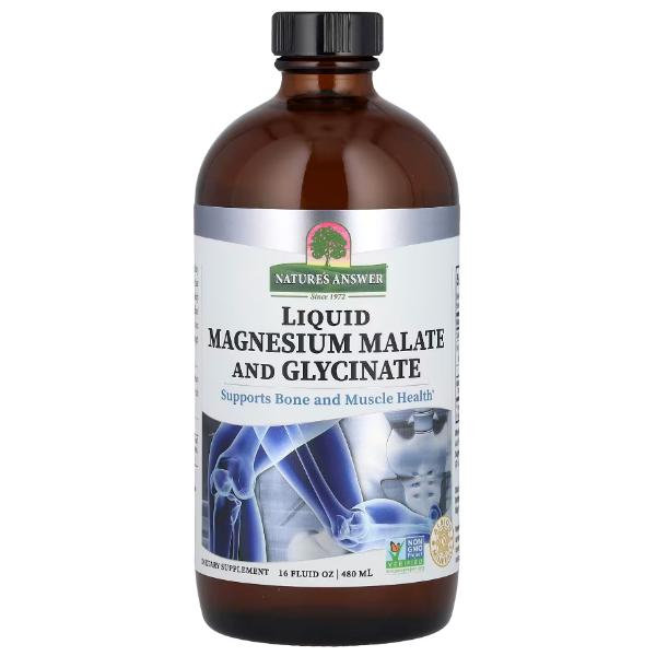 Микроэлемент Магний Nature's Answer Liquid Magnesium Malate and Glycinate Tangerine 480 мл/16 порций (23712885)