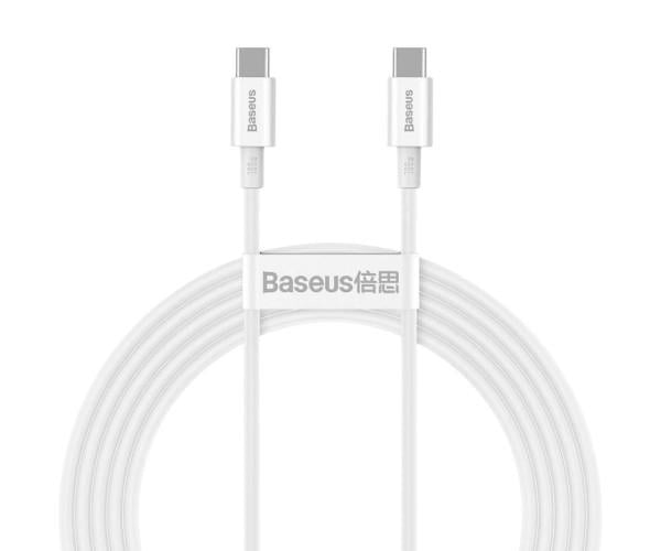 Кабель Data USB BASEUS Superior Series Type-C/Type-C CATYS-C02 100W 2 м White - фото 1