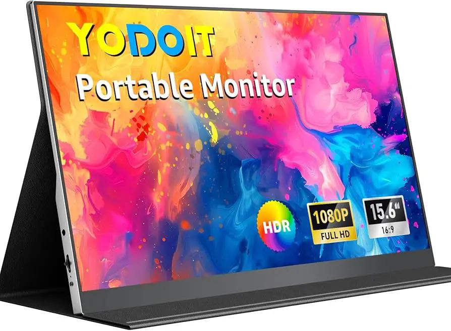 Монитор портативный Yodoit 15,6" IPS Full HD сенсорный Type-C Mini HDMI Smart Cover Черный (2915515639)