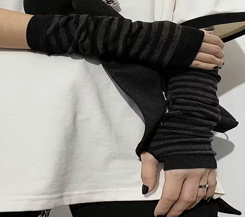 Перчатки-митенки женские с длинными рукавами без пальцев для запястья и локтя One Size (1312/1) - фото 2