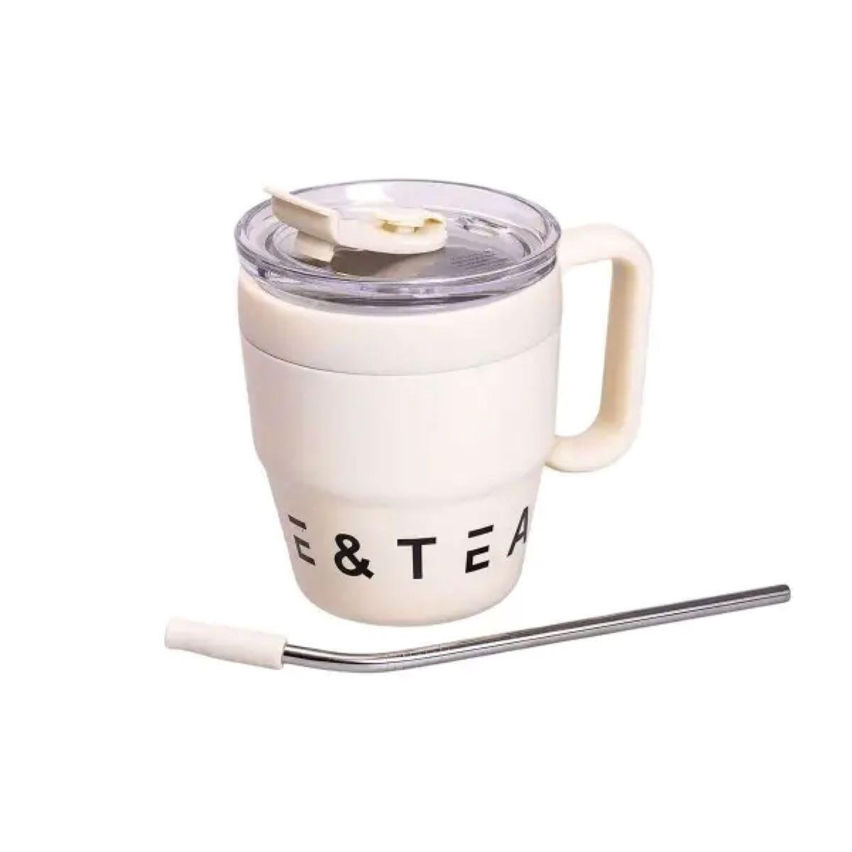 Термокружка Coffee&Tea с трубочкой Бежевый (5481) - фото 6