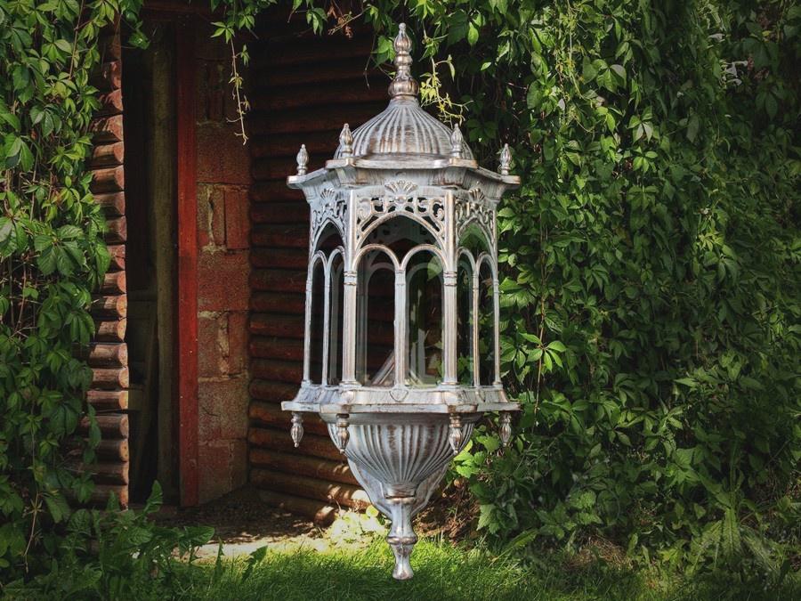 Садовый светильник в классическом стиле Белый/Патина (DJ018-M-W1 WH) - фото 2 Садовый светильник в классическом стиле Белый/Патина (DJ018-M-W1 WH) - фото 2