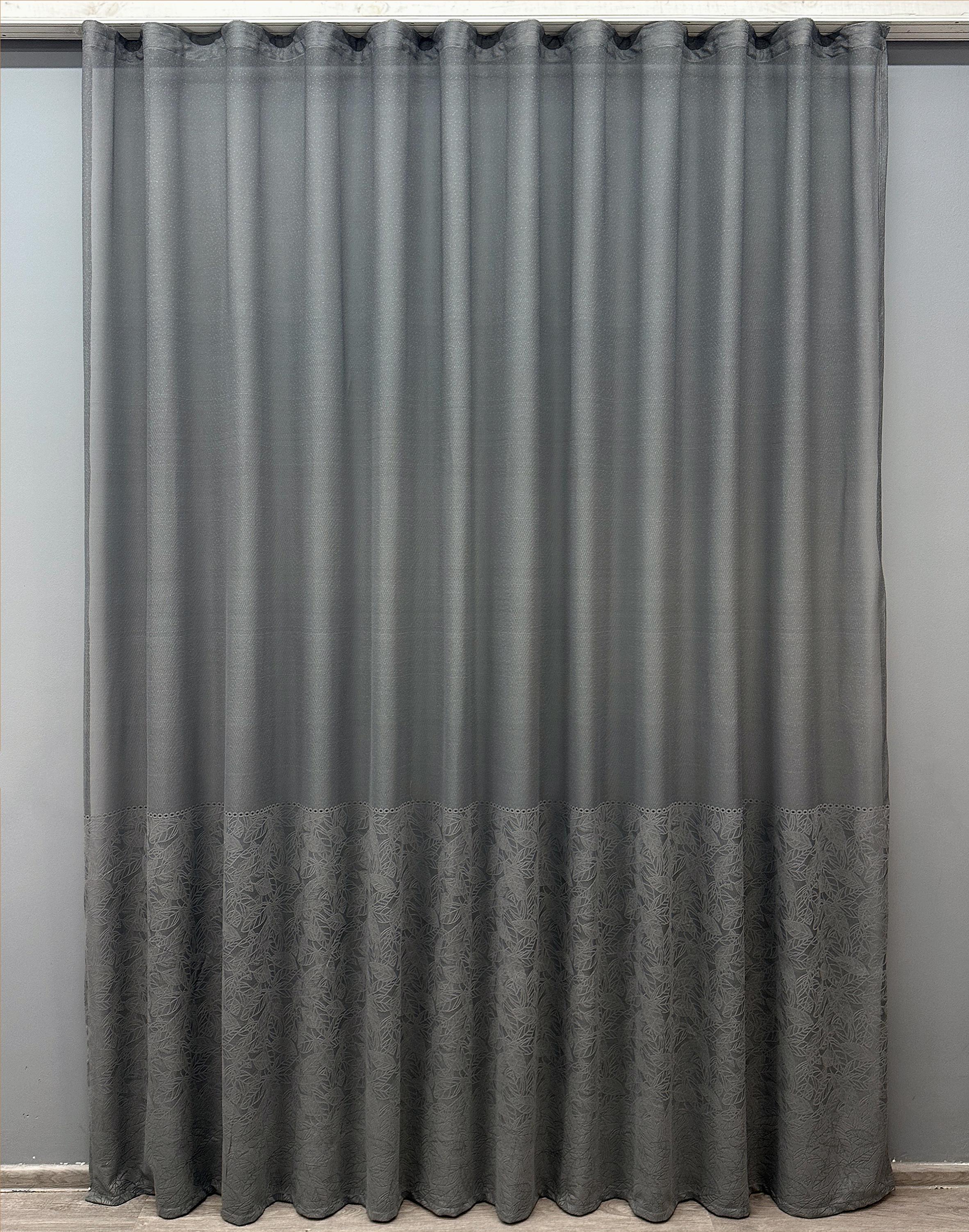 Тюль VR-Textil 1642т Greta Жаккард 300х270 см Графитовый (42-0604)