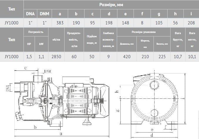 Насос поверхностный самовсасывающий Wisla JY 1000 11 kw Hmax 60 L/h Qmax 50 м - фото 3 Насос поверхностный самовсасывающий Wisla JY 1000 11 kw Hmax 60 L/h Qmax 50 м - фото 3