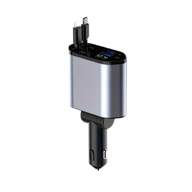 Зарядка в прикурювач автомобіля 4в1 120 Вт з двома кабелями (2639975063)