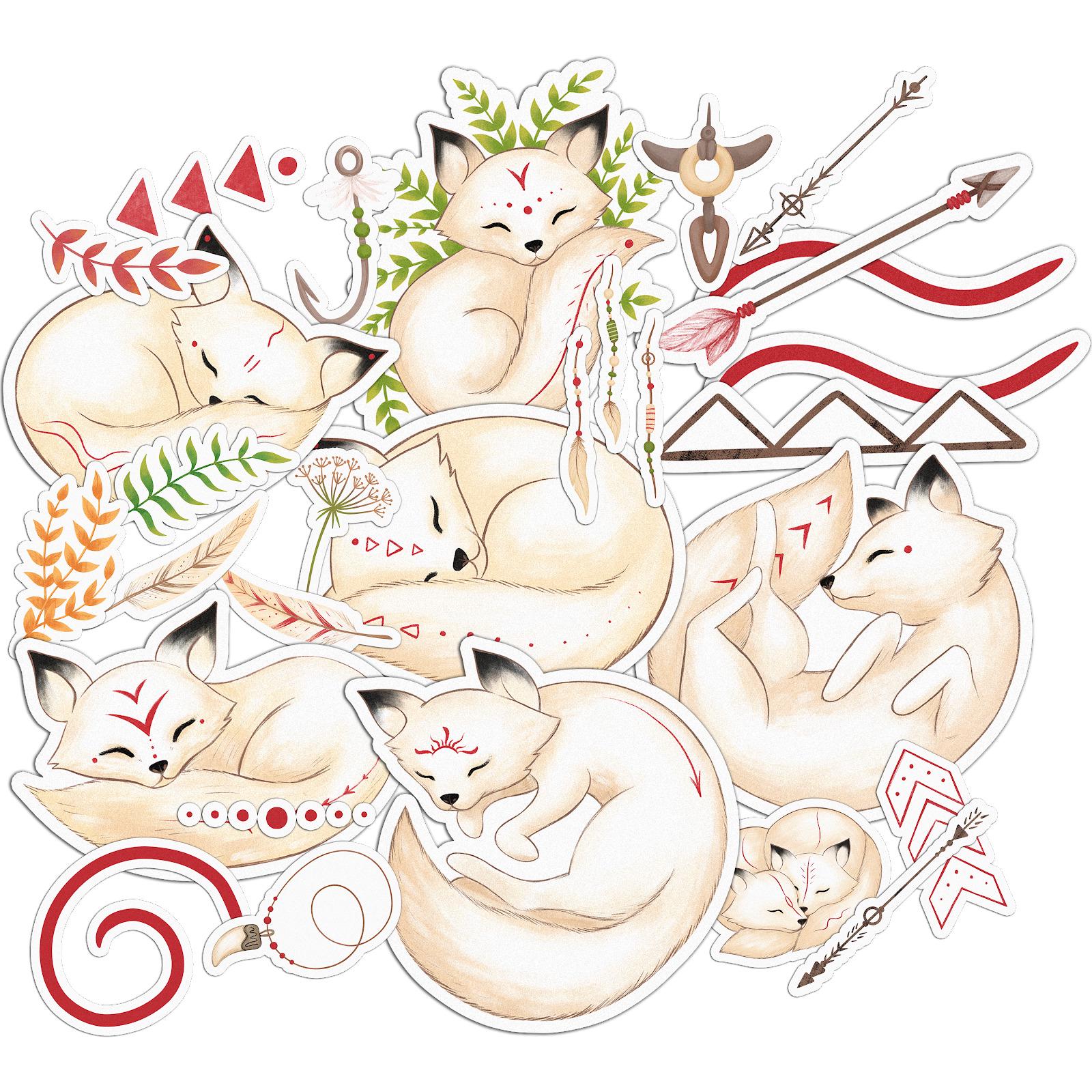 Набор стикеров Lex Altern Кавайная лиса виниловые 28 шт.