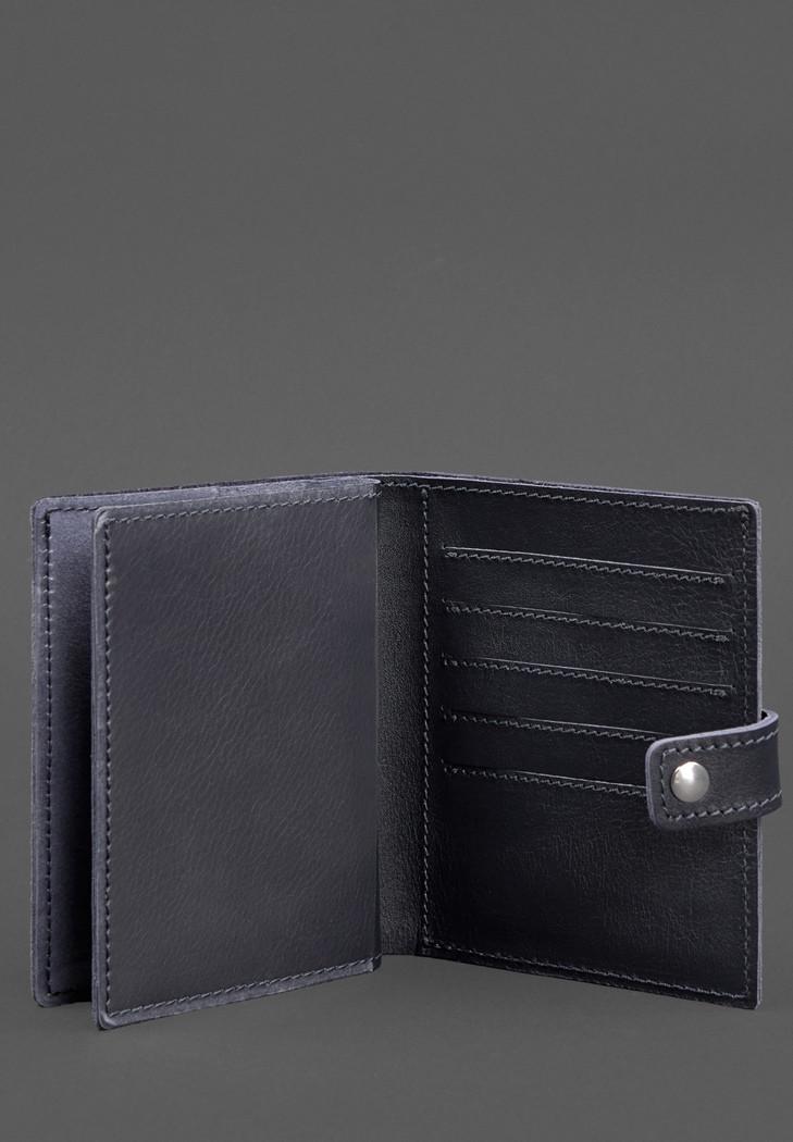 Переплет-портмоне кожаный на паспорт с гербом Украины 25.1 Темно-синий (A-028612) - фото 3 Переплет-портмоне кожаный на паспорт с гербом Украины 25.1 Темно-синий (A-028612) - фото 3