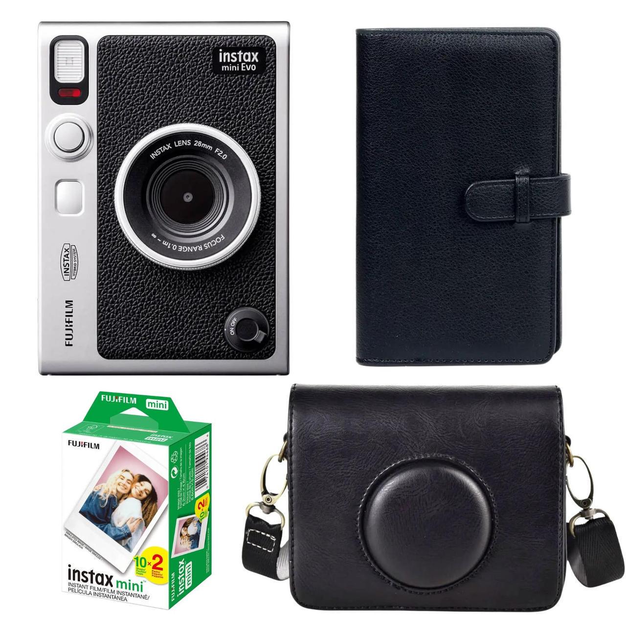Подарочный набор Fujifilm Instax Mini EVO фотобумага 20 шт./чехол/фотоальбом 108 фото Черный Подарочный набор Fujifilm Instax Mini EVO фотобумага 20 шт./чехол/фотоальбом 108 фото Черный
