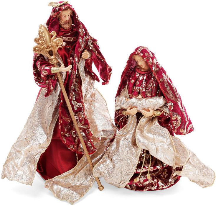 Рождественская игрушка Вертеп 2 фигуры 30 см и 40 см Красный