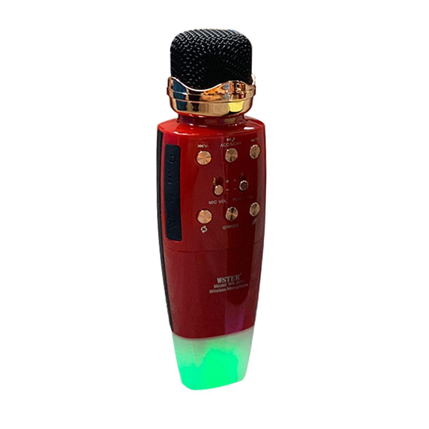 Беспроводной микрофон WSTER WS2011 microSD/USB/AUX с подсветкой Красный