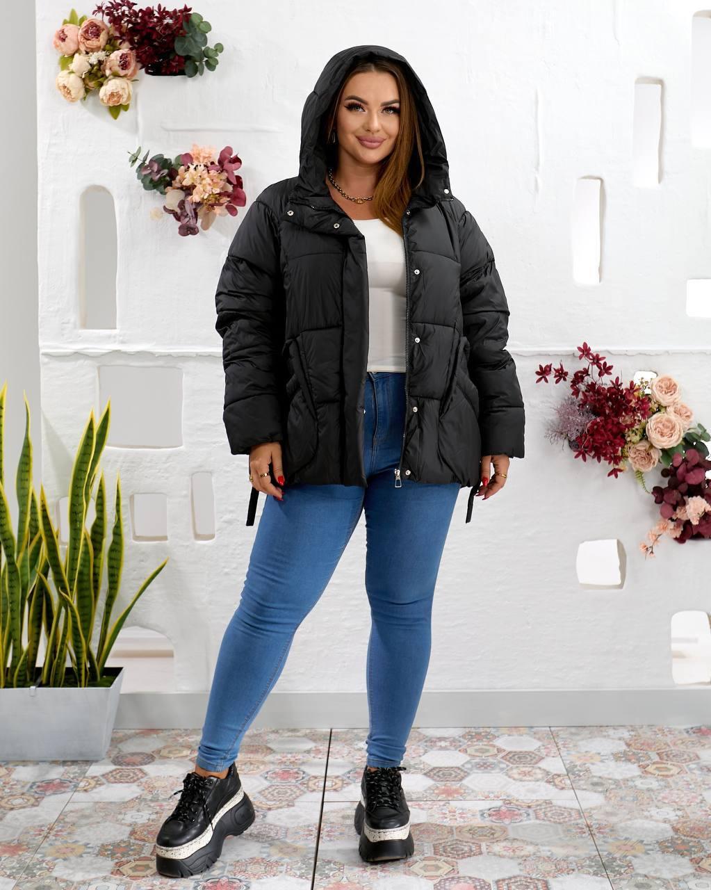 Куртка-пуховик женская зимняя до -20°С 3XL Черный (OV-9623BL-3XL) - фото 9
