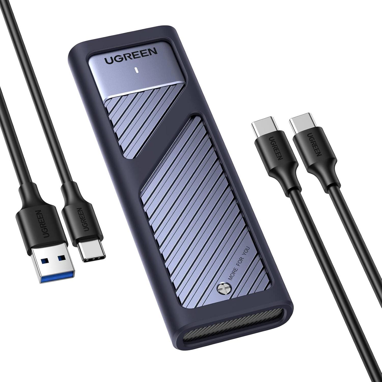 Зовнішня кишеня для SSD UGREEN CM559 M.2 NVMe/SATA/10 Гбіт/с Сірий (90408)