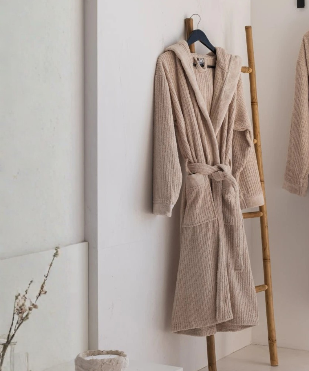 Халат махровый HYGG Tape 2XL-3XL Светло-бежевый (344118)
