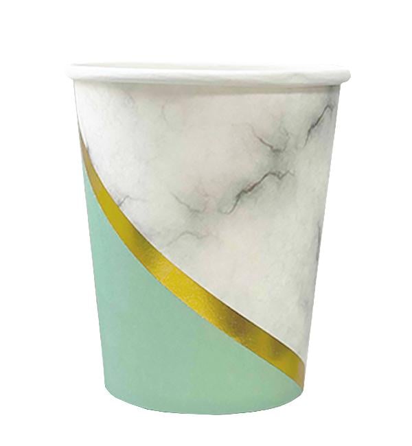 Паперові склянки Геометрія 250 мл 10 шт. М'ятний (10378)