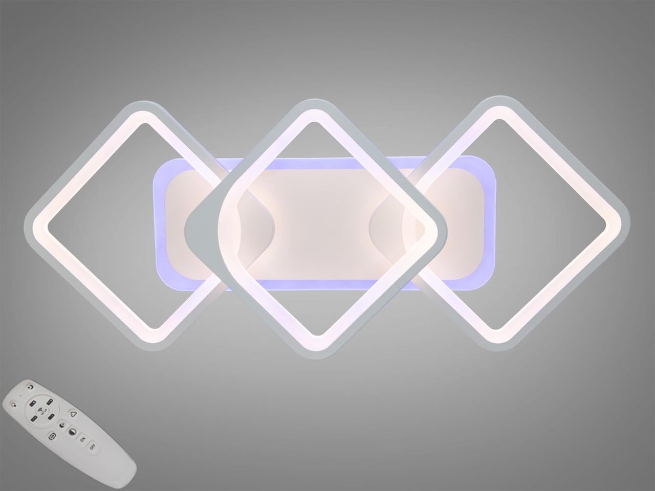 Люстра потолочная EcoLed с диммером и LED подсветкой 75W 8060/2+1BK 3col dim Черный