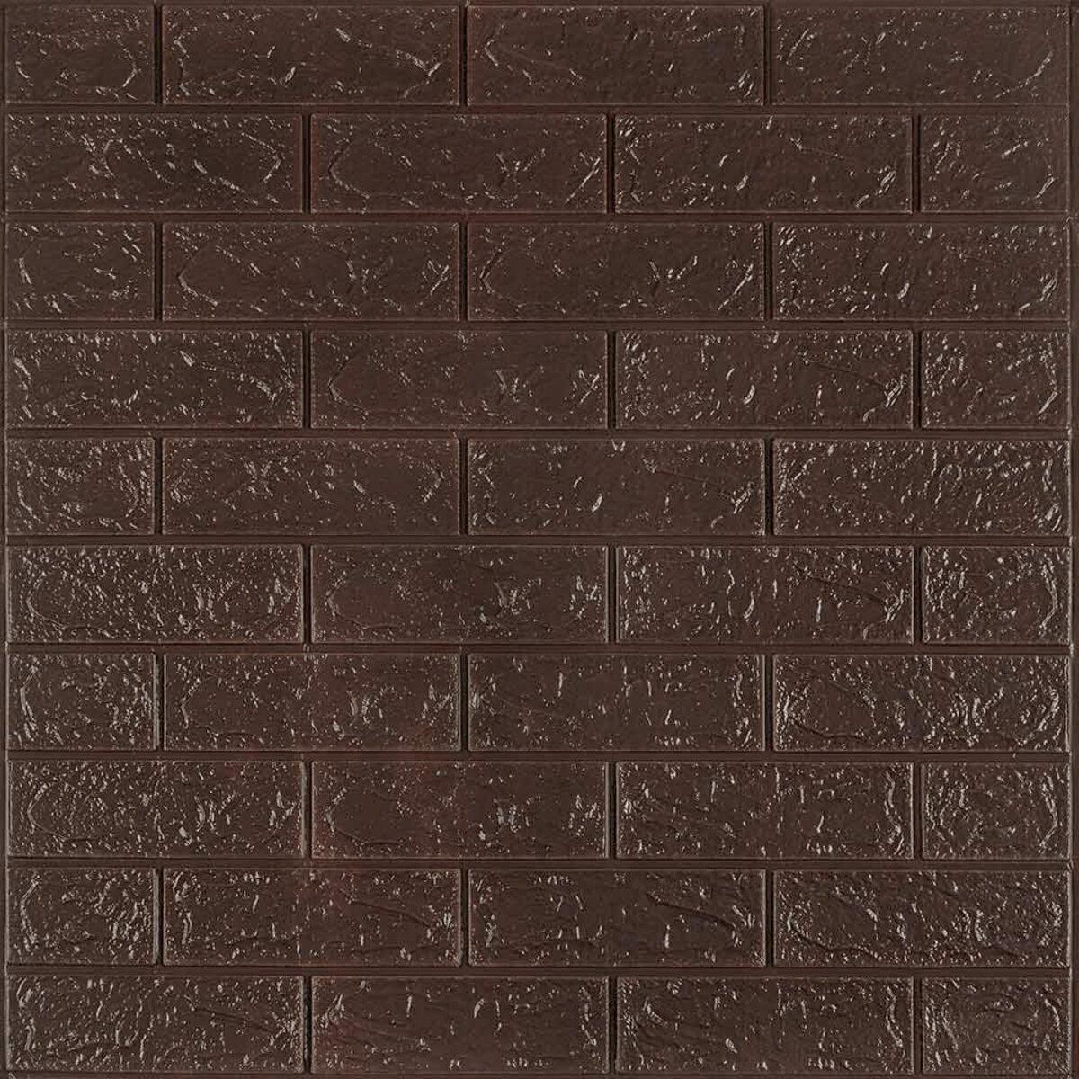 3D-панель самоклеющаяся под кирпич 700x770x3 мм Черный шоколад (SW-00000543)