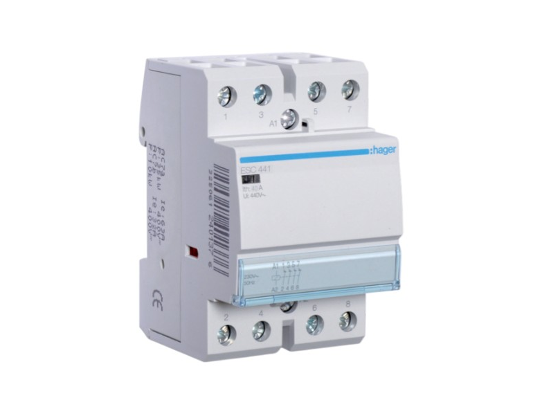 Контактор модульний Hager ESC441 4Р 40А 230В AC 4НЗ,