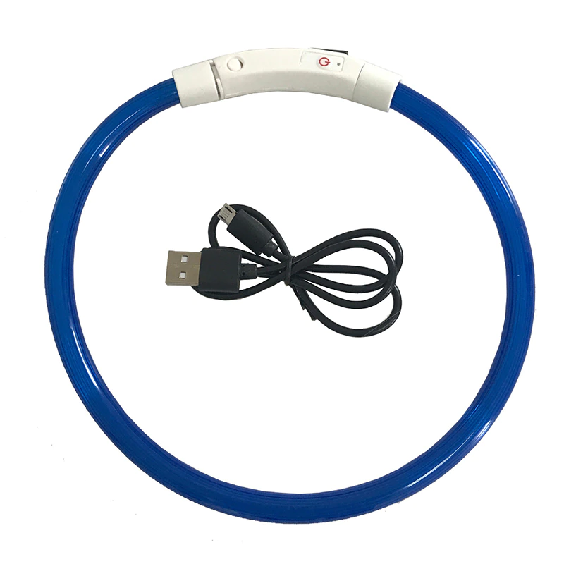 Ошейник для собак светодиодный с USB-зарядкой Синий (1791933286)