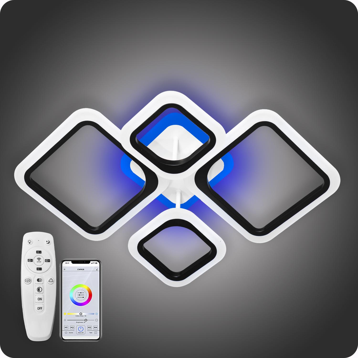 Люстра світлодіодна 517 Dlight 3color з пультом 80 Вт Чорний (01520) - фото 3 Люстра світлодіодна 517 Dlight 3color з пультом 80 Вт Чорний (01520) - фото 3