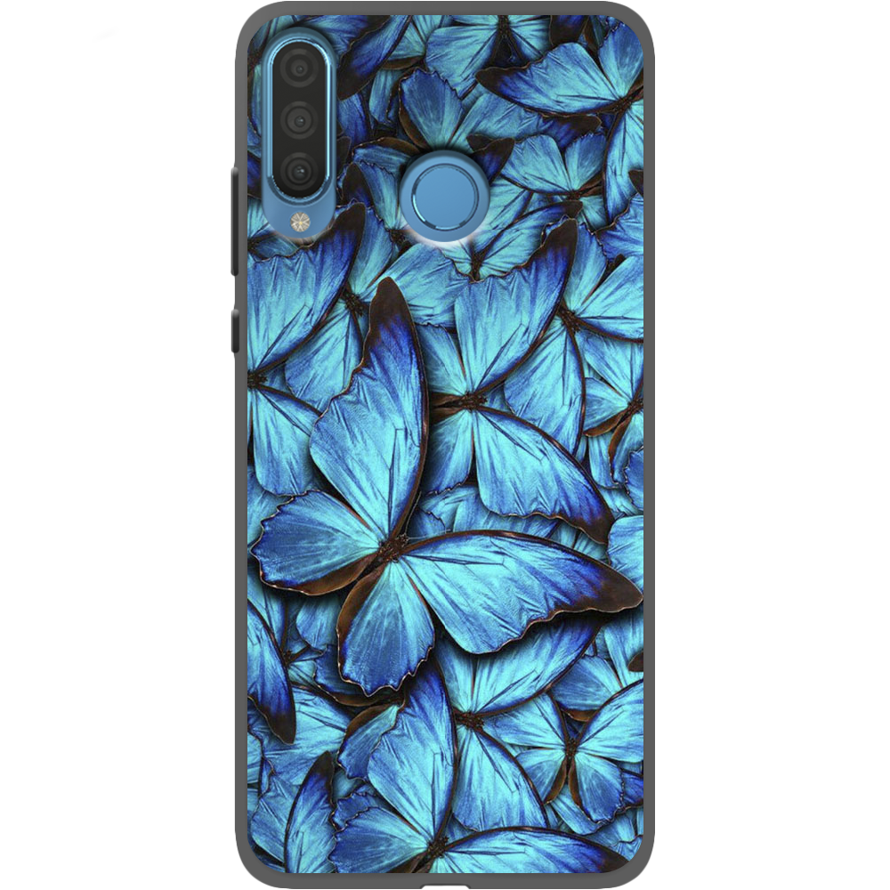 Чехол Boxface Huawei P30 Lite лазурные бабочки Черный силикон (36871-up1550-37511)