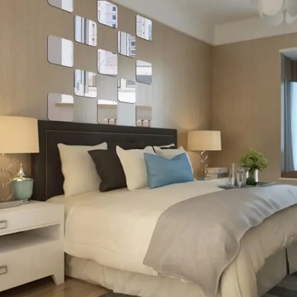 Зеркало на стену акриловое самоклеющееся гибкое 30х30 см 4 шт. (C00092-1) - фото 7