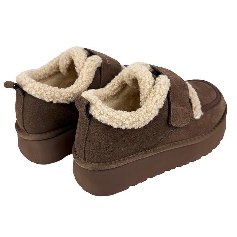 Угги женские на липучке платформа 70982-35 p. 38 24 см Коричневый - фото 4