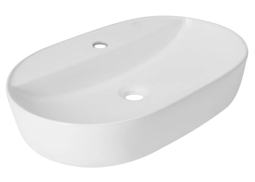 Раковина накладная Qtap Scorpio 600х400х120 мм овальная без донного клапана White (QT14118045W)