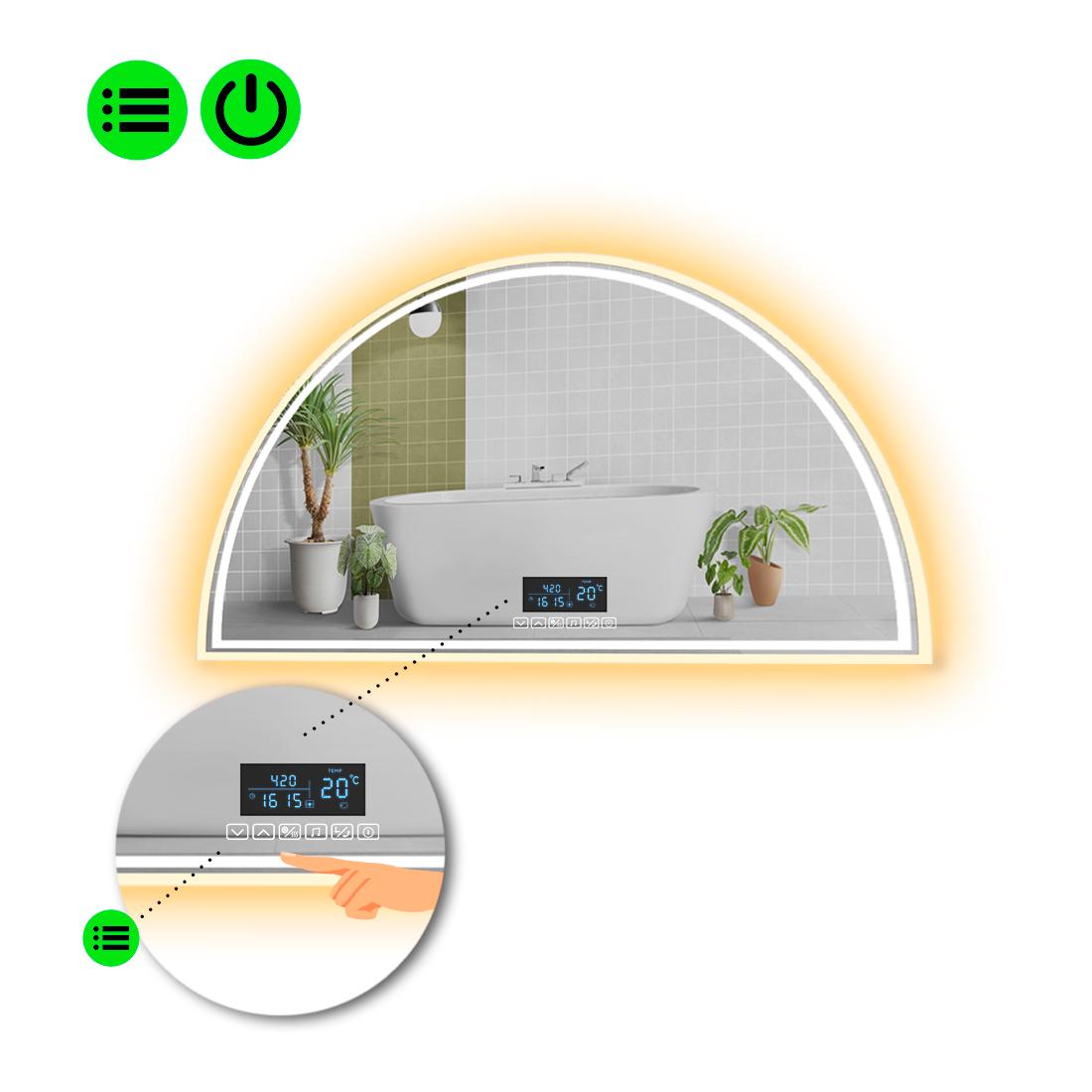 Зеркало с LED подсветкой Cerhio 4 с Smart-блоком 120x60 см (8995572)