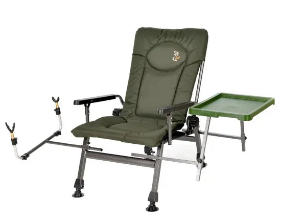 Крісло карпове Elektrostatyk складане рибальське крісло зі столиком і підставкою для спінінга до 120 кг